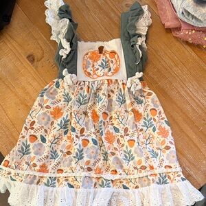 Floral Pumpkin Kids Costume Dress